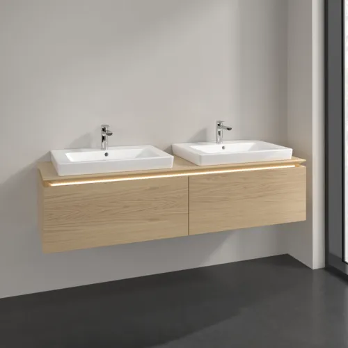 Bild von VILLEROY BOCH Legato Waschbeckenunterschrank, mit Beleuchtung, 2 Auszüge, 1600 x 380 x 500 mm, Nordic Oak / Nordic Oak #B692L0VJ