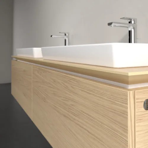 Bild von VILLEROY BOCH Legato Waschbeckenunterschrank, mit Beleuchtung, 2 Auszüge, 1600 x 380 x 500 mm, Nordic Oak / Nordic Oak #B692L0VJ