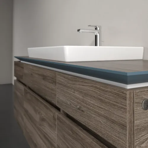 Bild von VILLEROY BOCH Legato Waschbeckenunterschrank, mit Beleuchtung, 5 Auszüge, 1400 x 550 x 500 mm, Stone Oak / Stone Oak #B685L0RK