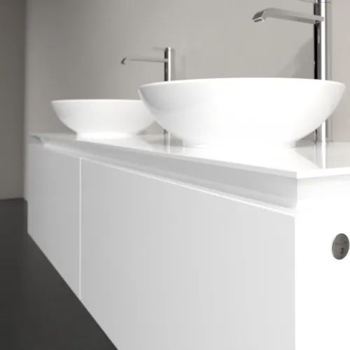 Bild von VILLEROY BOCH Legato Waschbeckenunterschrank, mit Beleuchtung, 2 Auszüge, 1400 x 380 x 500 mm, Glossy White / Glossy White #B591L0DH