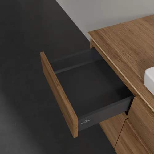 Bild von VILLEROY BOCH Legato Waschbeckenunterschrank, mit Beleuchtung, 5 Auszüge, 1400 x 550 x 500 mm, Kansas Oak / Kansas Oak #B685L0RH