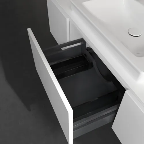 Bild von VILLEROY BOCH Legato Waschbeckenunterschrank, mit Beleuchtung, 3 Auszüge, 1400 x 380 x 500 mm, White Matt / White Matt #B684L0MS