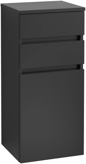 Obrázek VILLEROY BOCH Boční skříňka Legato, 1 dvířka, 2 zásuvky, 400 x 870 x 350 mm, černý matný lak / černý matný lak #B72800PD