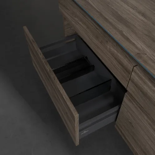 Bild von VILLEROY BOCH Legato Waschbeckenunterschrank, 4 Auszüge, 1400 x 550 x 500 mm, Stone Oak / Stone Oak #B59000RK