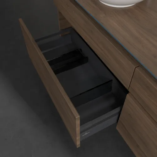 Bild von VILLEROY BOCH Legato Waschbeckenunterschrank, mit Beleuchtung, 4 Auszüge, 1600 x 550 x 500 mm, Arizona Oak / Arizona Oak #B600L0VH