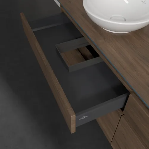 Bild von VILLEROY BOCH Legato Waschbeckenunterschrank, mit Beleuchtung, 4 Auszüge, 1600 x 550 x 500 mm, Arizona Oak / Arizona Oak #B600L0VH