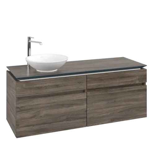 Picture of VILLEROY BOCH Legato Vanity unit, 4 pull-out compartments, 1400 x 550 x 500 mm, Stone Oak / Stone Oak #B58800RK