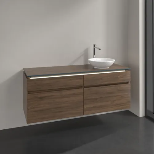 Bild von VILLEROY BOCH Legato Waschbeckenunterschrank, mit Beleuchtung, 4 Auszüge, 1400 x 550 x 500 mm, Arizona Oak / Arizona Oak #B590L0VH