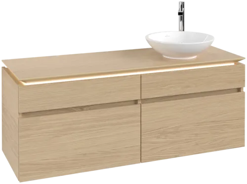 Picture of VILLEROY BOCH Legato Vanity unit, with lighting, 4 pull-out compartments, 1400 x 550 x 500 mm, Nordic Oak / Nordic Oak #B590L0VJ