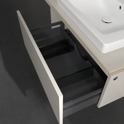 VILLEROY BOCH Legato Waschbeckenunterschrank, mit Beleuchtung, 1 Auszug, 800 x 380 x 500 mm, Soft Grey / Soft Grey #B678L0VK, Bild 4