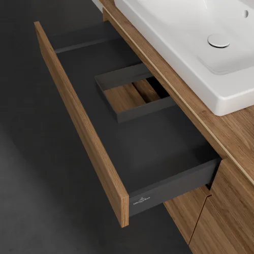 Bild von VILLEROY BOCH Legato Waschbeckenunterschrank, 4 Auszüge, 1600 x 550 x 500 mm, Kansas Oak / Kansas Oak #B69300RH
