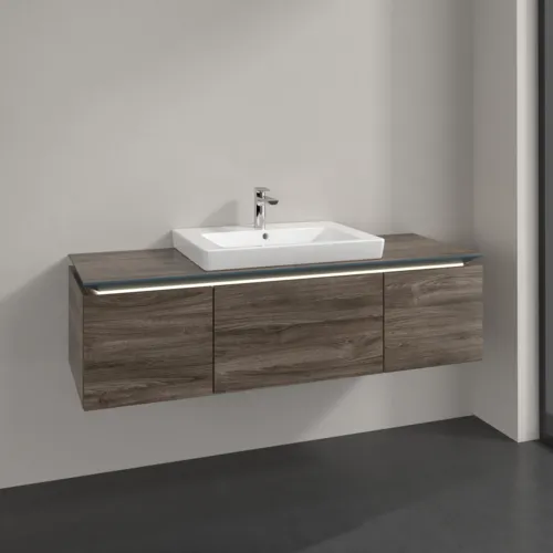 VILLEROY BOCH Legato Waschbeckenunterschrank, mit Beleuchtung, 3 Auszüge, 1200 x 380 x 500 mm, Stone Oak / Stone Oak #B682L0RK, Bild 2