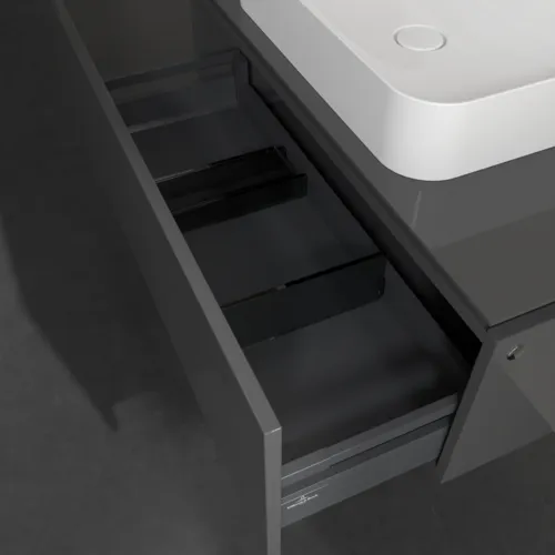 Bild von VILLEROY BOCH Legato Waschbeckenunterschrank, 1 Auszug, 1000 x 380 x 500 mm, Glossy Grey / Glossy Grey #B75500FP