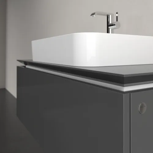 Bild von VILLEROY BOCH Legato Waschbeckenunterschrank, 1 Auszug, 1000 x 380 x 500 mm, Glossy Grey / Glossy Grey #B75500FP