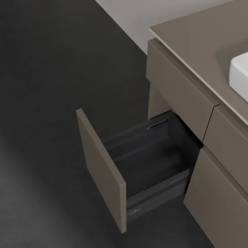VILLEROY BOCH Legato Waschbeckenunterschrank, mit Beleuchtung, 5 Auszüge, 1200 x 550 x 500 mm, Truffle Grey / Truffle Grey #B683L0VG, Bild 5