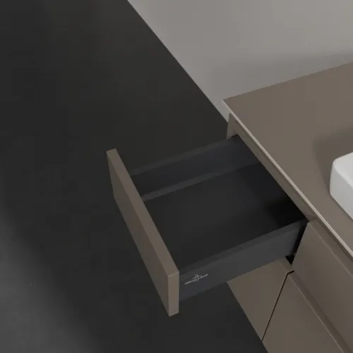 VILLEROY BOCH Legato Waschbeckenunterschrank, mit Beleuchtung, 5 Auszüge, 1200 x 550 x 500 mm, Truffle Grey / Truffle Grey #B683L0VG, Bild 6