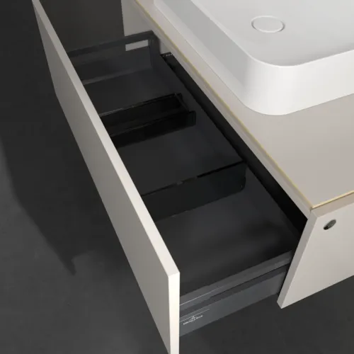 Bild von VILLEROY BOCH Legato Waschbeckenunterschrank, mit Beleuchtung, 1 Auszug, 1000 x 380 x 500 mm, Soft Grey / Soft Grey #B755L0VK