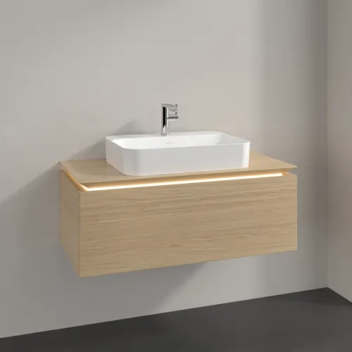 Obrázek VILLEROY BOCH Legato toaletní skříňka, s osvětlením, 1 zásuvka, 1000 x 380 x 500 mm, severský dub / severský dub #B755L0VJ