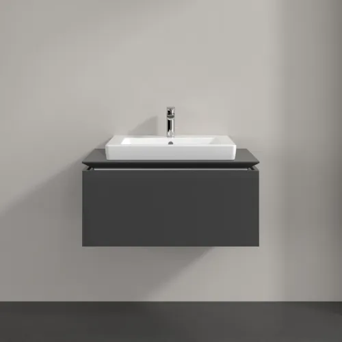 Bild von VILLEROY BOCH Legato Waschbeckenunterschrank, 1 Auszug, 800 x 380 x 500 mm, Glossy Grey / Glossy Grey #B67800FP
