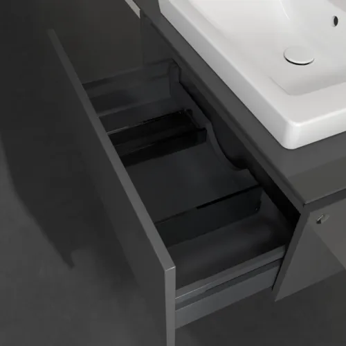 Bild von VILLEROY BOCH Legato Waschbeckenunterschrank, 1 Auszug, 800 x 380 x 500 mm, Glossy Grey / Glossy Grey #B67800FP
