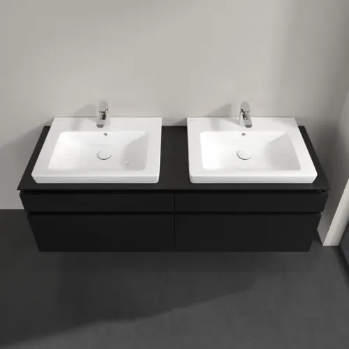Bild von VILLEROY BOCH Legato Waschbeckenunterschrank, 4 Auszüge, 1600 x 550 x 500 mm, Black Matt Lacquer / Black Matt Lacquer #B69300PD