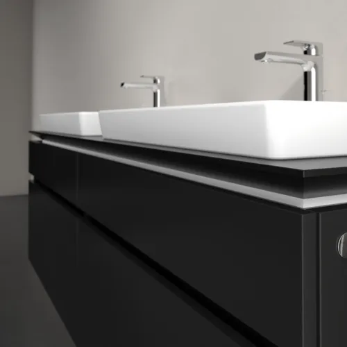 Bild von VILLEROY BOCH Legato Waschbeckenunterschrank, 4 Auszüge, 1600 x 550 x 500 mm, Black Matt Lacquer / Black Matt Lacquer #B69300PD