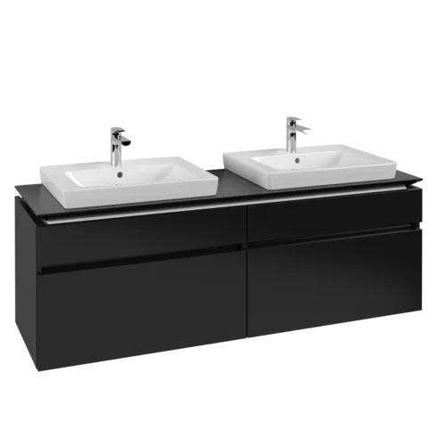 Obrázek VILLEROY BOCH Legato toaletní skříňka, 4 výsuvy, 1600 x 550 x 500 mm, černý matný lak / černý matný lak #B69300PD