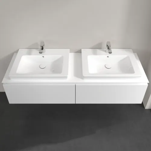 Bild von VILLEROY BOCH Legato Waschbeckenunterschrank, 2 Auszüge, 1600 x 380 x 500 mm, White Matt / White Matt #B69200MS