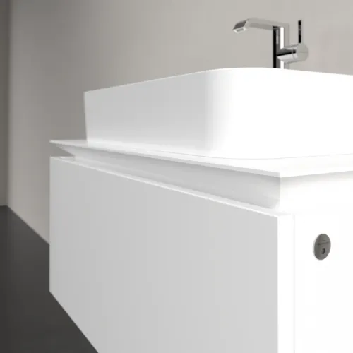 Obrázek VILLEROY BOCH Legato toaletní skříňka, s osvětlením, 1 zásuvka, 800 x 380 x 500 mm, bílá matná / bílá matná #B753L0MS