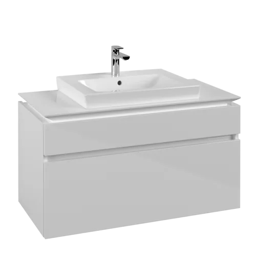 Obrázek VILLEROY BOCH Legato toaletní skříňka, 2 výsuvy, 1000 x 550 x 500 mm, lesklá bílá / lesklá bílá #B68100DH