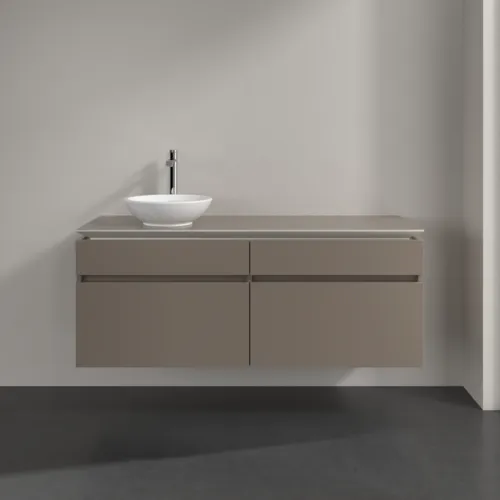 Bild von VILLEROY BOCH Legato Waschbeckenunterschrank, 4 Auszüge, 1400 x 550 x 500 mm, Truffle Grey / Truffle Grey #B58800VG