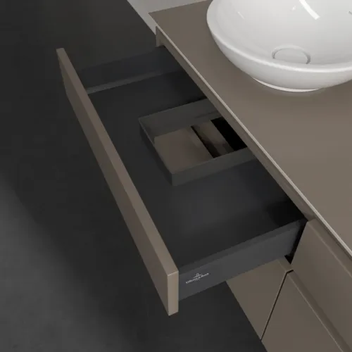 Bild von VILLEROY BOCH Legato Waschbeckenunterschrank, 4 Auszüge, 1400 x 550 x 500 mm, Truffle Grey / Truffle Grey #B58800VG