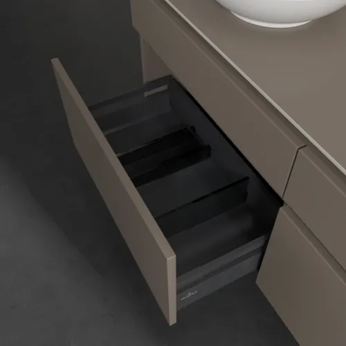 Bild von VILLEROY BOCH Legato Waschbeckenunterschrank, 4 Auszüge, 1400 x 550 x 500 mm, Truffle Grey / Truffle Grey #B58800VG