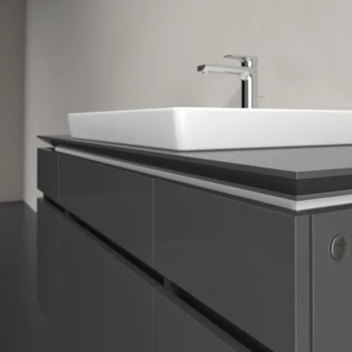 Bild von VILLEROY BOCH Legato Waschbeckenunterschrank, 5 Auszüge, 1200 x 550 x 500 mm, Glossy Grey / Glossy Grey #B68300FP