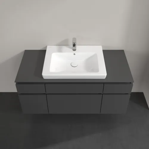 Bild von VILLEROY BOCH Legato Waschbeckenunterschrank, 5 Auszüge, 1200 x 550 x 500 mm, Glossy Grey / Glossy Grey #B68300FP