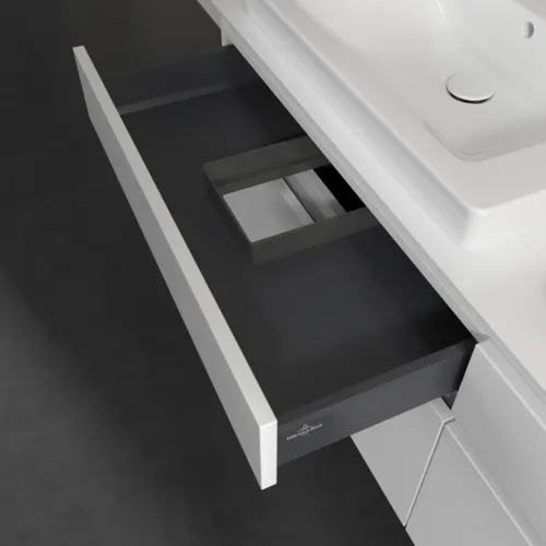 Bild von VILLEROY BOCH Legato Waschbeckenunterschrank, mit Beleuchtung, 4 Auszüge, 1600 x 550 x 500 mm, Glossy White / Glossy White #B693L0DH