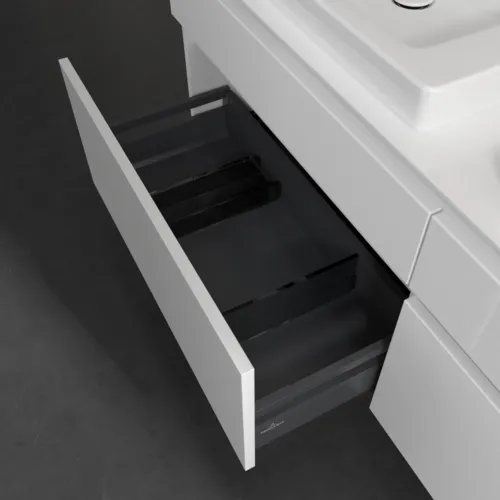 Bild von VILLEROY BOCH Legato Waschbeckenunterschrank, mit Beleuchtung, 4 Auszüge, 1600 x 550 x 500 mm, Glossy White / Glossy White #B693L0DH