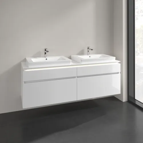 Bild von VILLEROY BOCH Legato Waschbeckenunterschrank, mit Beleuchtung, 4 Auszüge, 1600 x 550 x 500 mm, Glossy White / Glossy White #B693L0DH