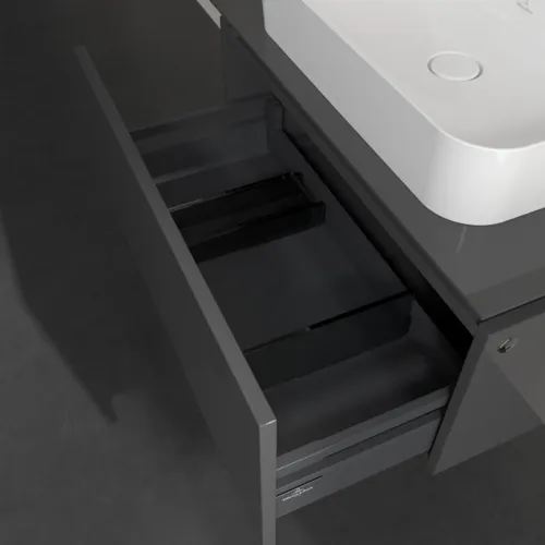 Bild von VILLEROY BOCH Legato Waschbeckenunterschrank, mit Beleuchtung, 1 Auszug, 800 x 380 x 500 mm, Glossy Grey / Glossy Grey #B753L0FP