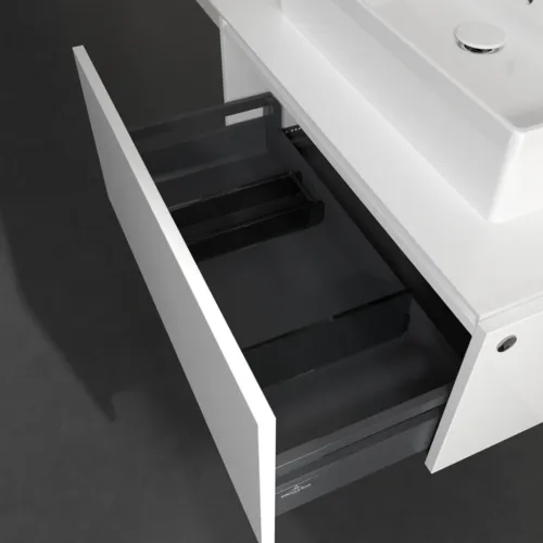 Bild von VILLEROY BOCH Legato Waschbeckenunterschrank, mit Beleuchtung, 1 Auszug, 800 x 380 x 500 mm, Glossy White / Glossy White #B601L0DH