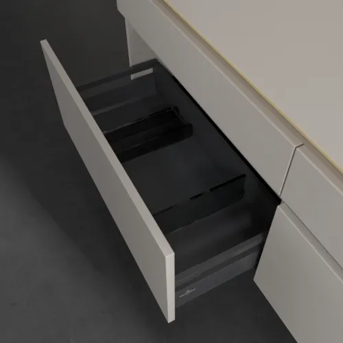 Bild von VILLEROY BOCH Legato Waschbeckenunterschrank, mit Beleuchtung, 4 Auszüge, 1600 x 550 x 500 mm, Soft Grey / Soft Grey #B598L0VK