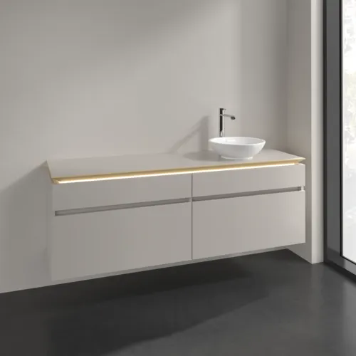 Bild von VILLEROY BOCH Legato Waschbeckenunterschrank, mit Beleuchtung, 4 Auszüge, 1600 x 550 x 500 mm, Soft Grey / Soft Grey #B598L0VK