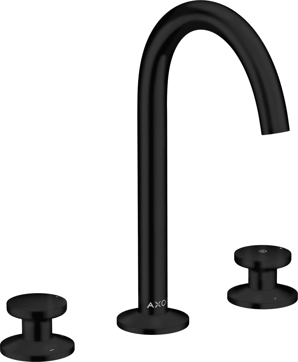 Picture of HANSGROHE AXOR One 3-hole basin mixer Select 170 with push-open waste set #48070670 - Matt Black