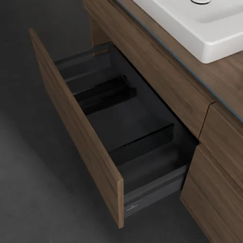 Bild von VILLEROY BOCH Legato Waschbeckenunterschrank, 4 Auszüge, 1600 x 550 x 500 mm, Arizona Oak / Arizona Oak #B69300VH