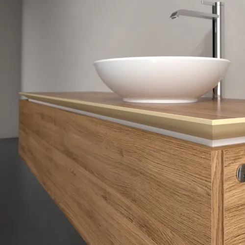Bild von VILLEROY BOCH Legato Waschbeckenunterschrank, mit Beleuchtung, 2 Auszüge, 1600 x 380 x 500 mm, Kansas Oak / Kansas Oak #B597L0RH