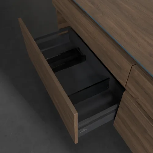 Bild von VILLEROY BOCH Legato Waschbeckenunterschrank, mit Beleuchtung, 4 Auszüge, 1600 x 550 x 500 mm, Arizona Oak / Arizona Oak #B598L0VH