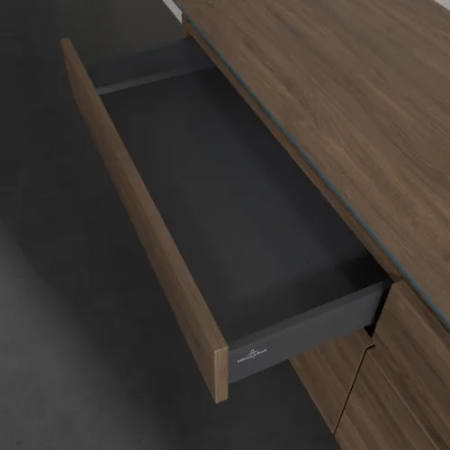 Bild von VILLEROY BOCH Legato Waschbeckenunterschrank, mit Beleuchtung, 4 Auszüge, 1600 x 550 x 500 mm, Arizona Oak / Arizona Oak #B598L0VH