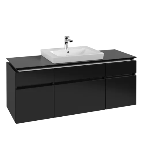 Obrázek VILLEROY BOCH Legato toaletní skříňka, 5 výsuvů, 1400 x 550 x 500 mm, černý matný lak / černý matný lak #B68500PD