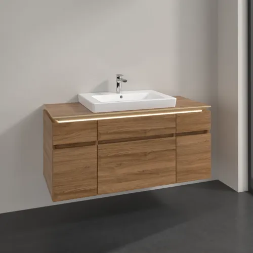 Obrázek VILLEROY BOCH Legato toaletní skříňka, s osvětlením, 5 výsuvů, 1200 x 550 x 500 mm, dub Kansas / dub Kansas #B683L0RH