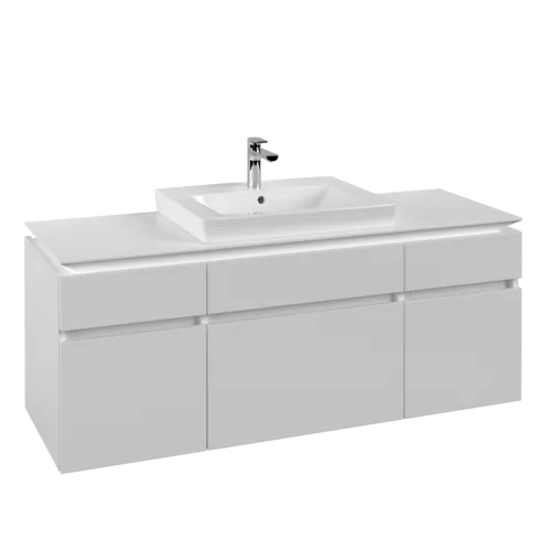 Зображення з  VILLEROY BOCH Legato Vanity unit, 5 pull-out compartments, 1400 x 550 x 500 mm, White Matt / White Matt #B68500MS
